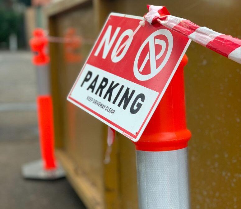 Bin used to remove waste for a floor relevelling Melbourne job