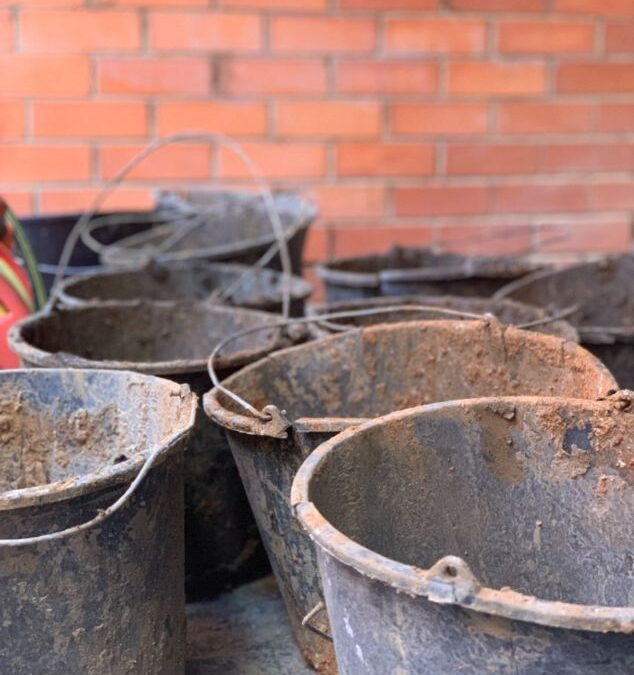 Buckets used for underpinning in Mentone