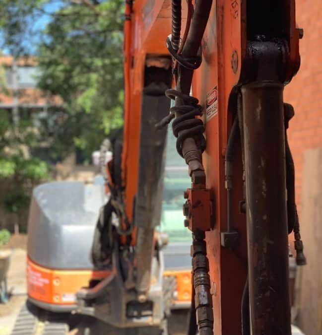 Excavator used by the Remedial Builders in Melbourne