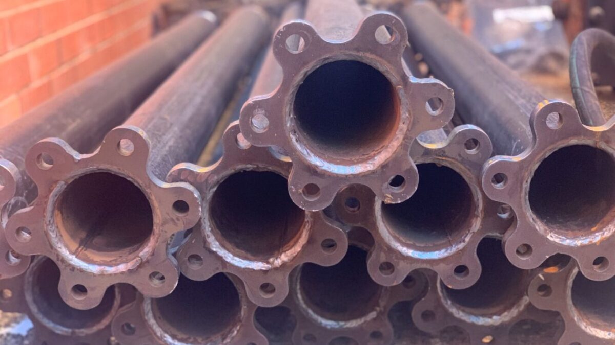 Melbourne Underpinning Group screwpiles stacked ready to be used for underpinning Melbourne homes