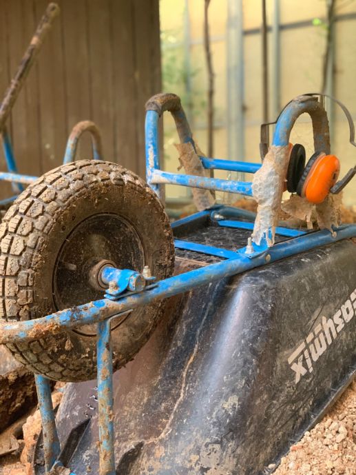 Wheelbarrow used by the Underpinning team in Blackburn